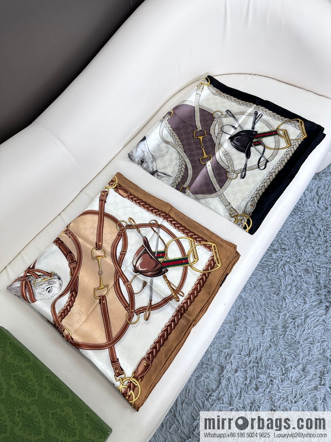 GUCCI dark jacquard silk scarf