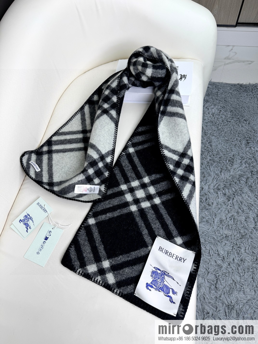 The latest Burberry cashmere wool-blend scarf for 2024