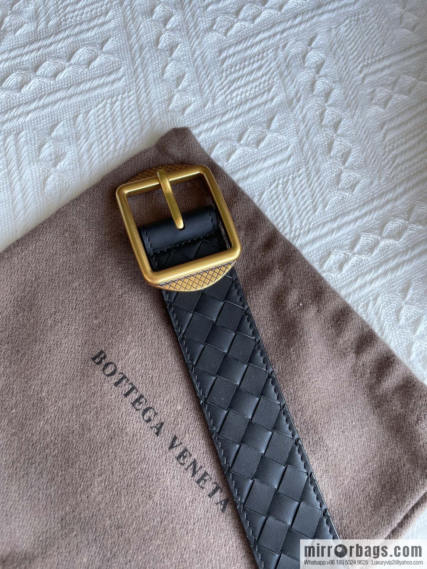 Bottega Veneta, imported cowhide with hand-woven exquisite pin buckle men's belt 3.5cm