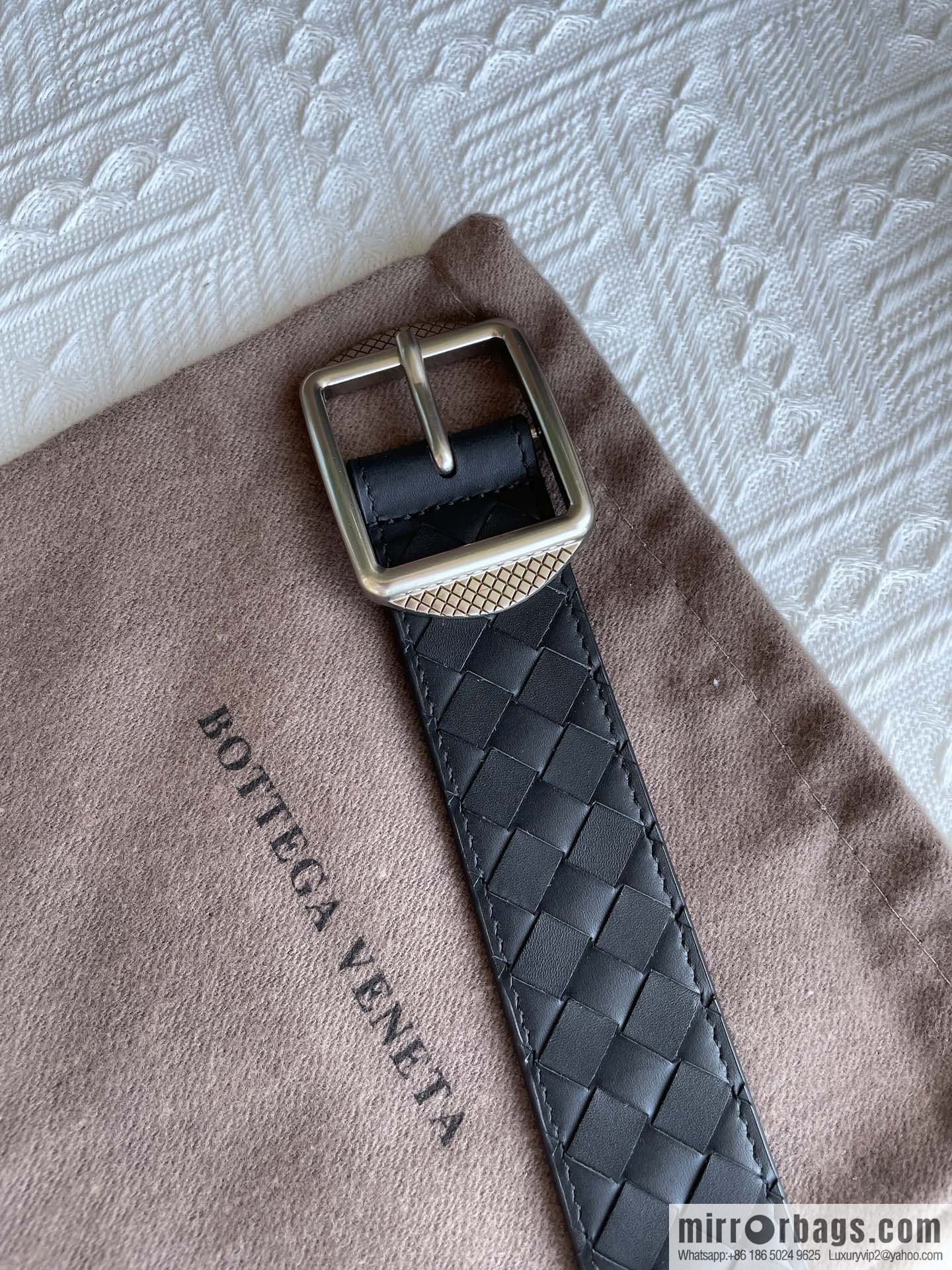 Bottega Veneta, imported cowhide with hand-woven exquisite pin buckle men's belt 3.5cm