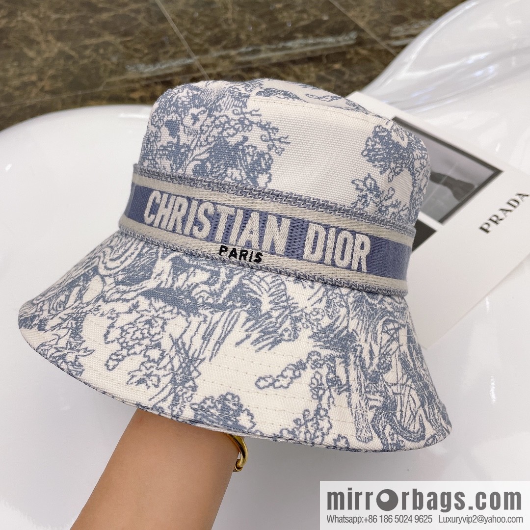 DIOR 2021 new counter synchronous printing bucket hat
