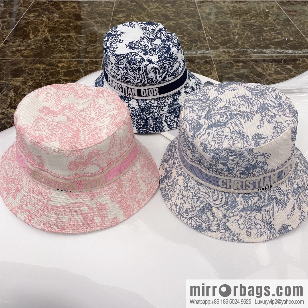DIOR 2021 new counter synchronous printing bucket hat