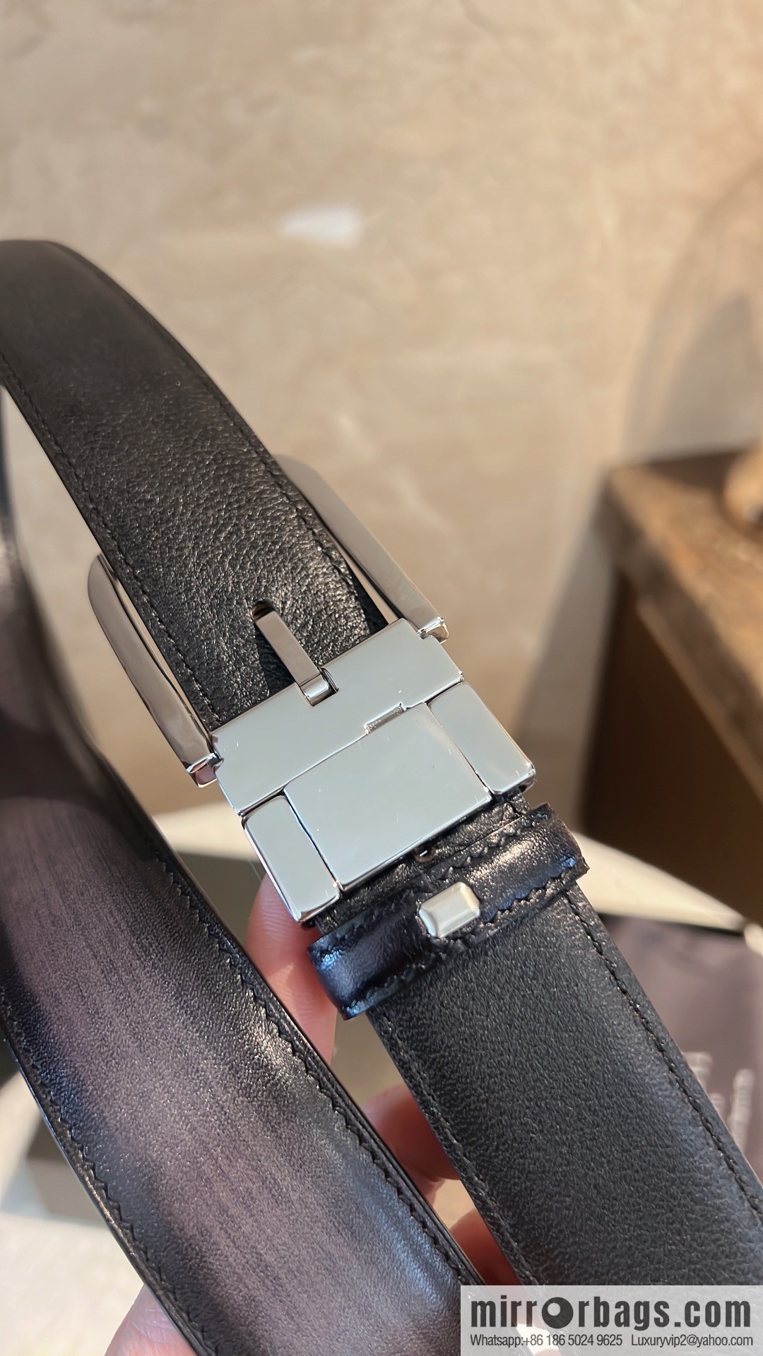 Berluti, exquisite twist lock rotating pin buckle, French Paris men's belt 3.5cm