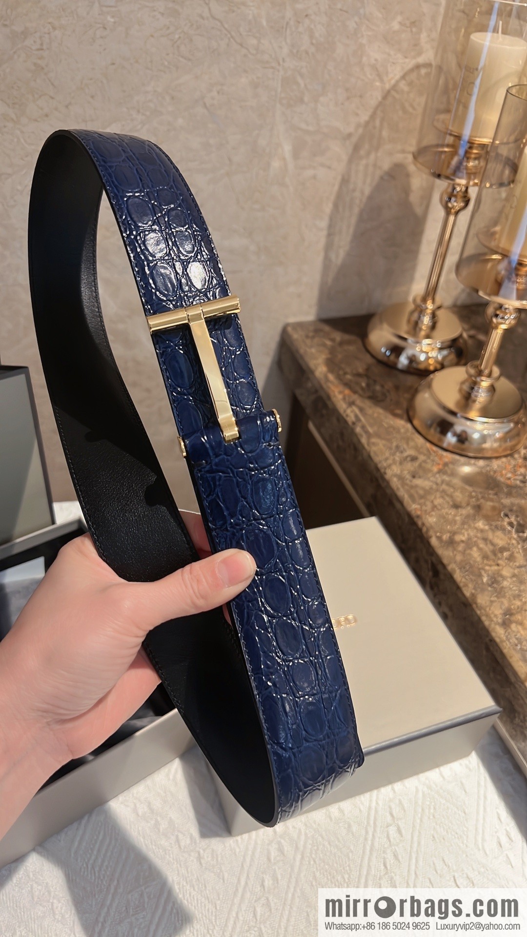 TOMFORD Tom Ford, Men's T-Buckle Double-Sided Belt 4.0cm