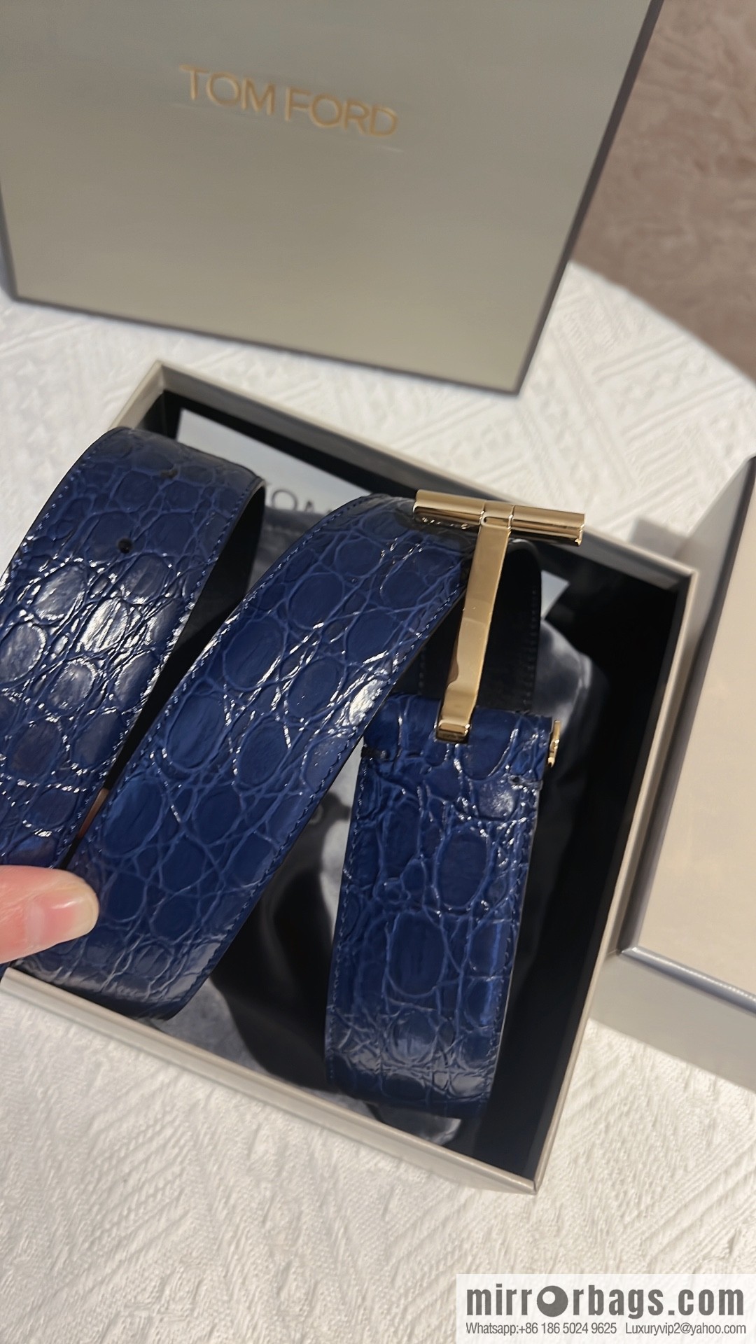 TOMFORD Tom Ford, Men's T-Buckle Double-Sided Belt 4.0cm