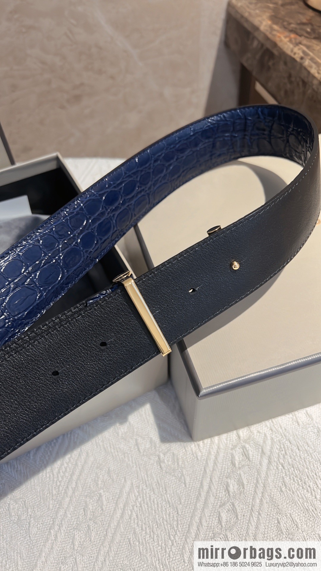 TOMFORD Tom Ford, Men's T-Buckle Double-Sided Belt 4.0cm