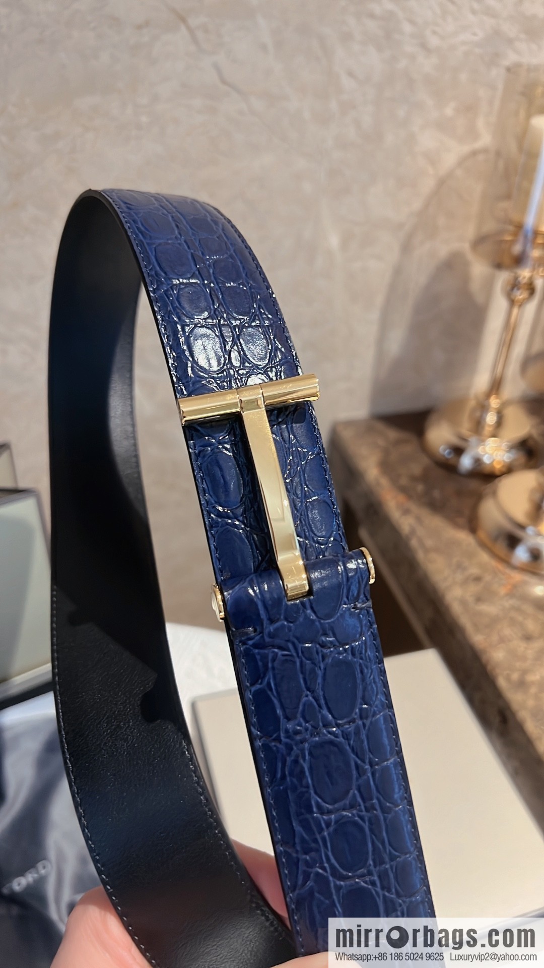 TOMFORD Tom Ford, Men's T-Buckle Double-Sided Belt 4.0cm