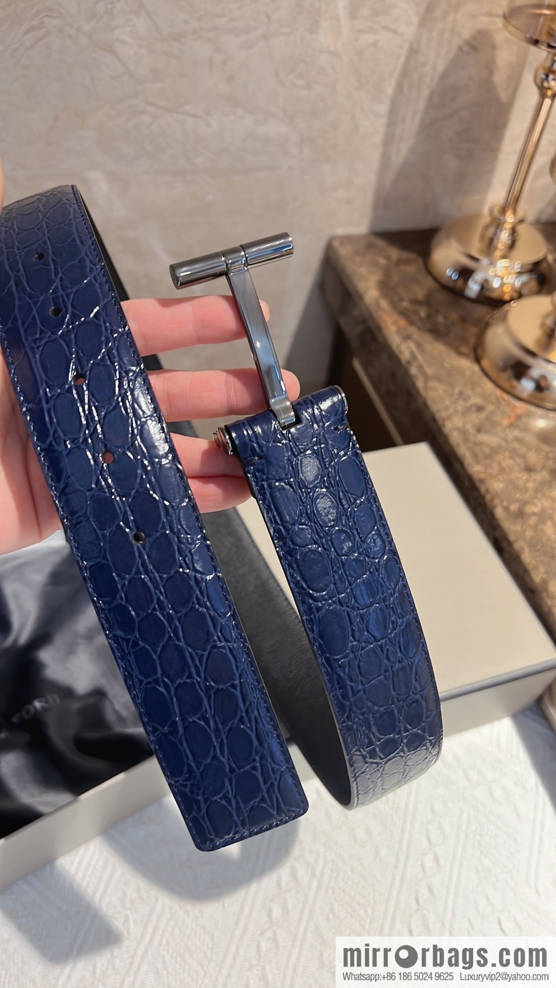 TOMFORD Tom Ford, Men's T-Buckle Double-Sided Belt 4.0cm