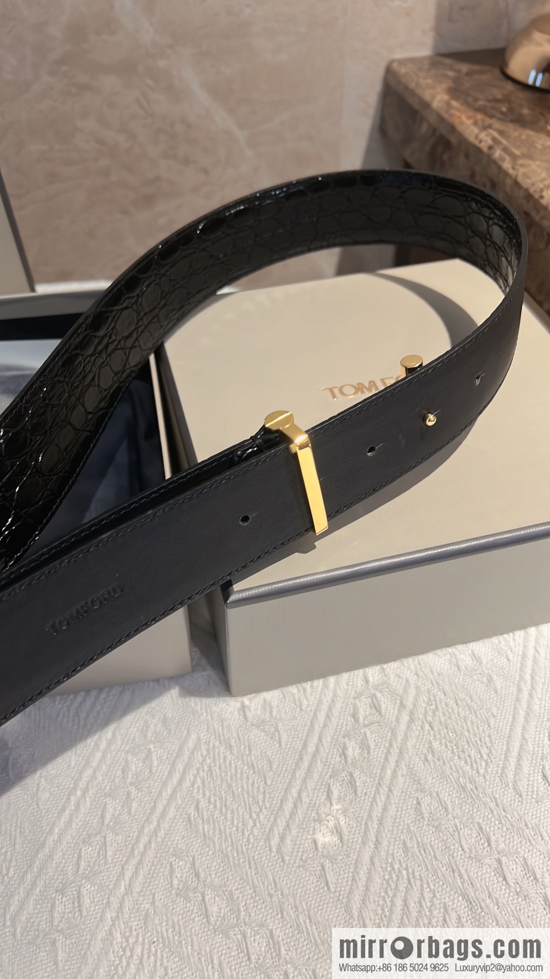 TOMFORD Tom Ford, Men's T-Buckle Double-Sided Belt 4.0cm