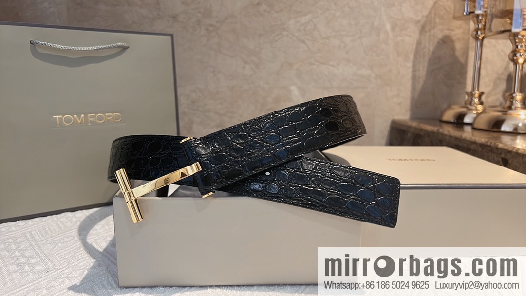 TOMFORD Tom Ford, Men's T-Buckle Double-Sided Belt 4.0cm