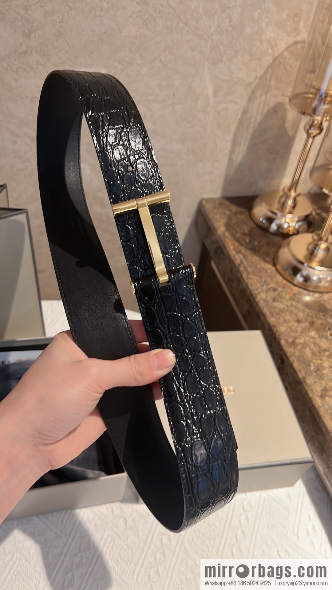 TOMFORD Tom Ford, Men's T-Buckle Double-Sided Belt 4.0cm