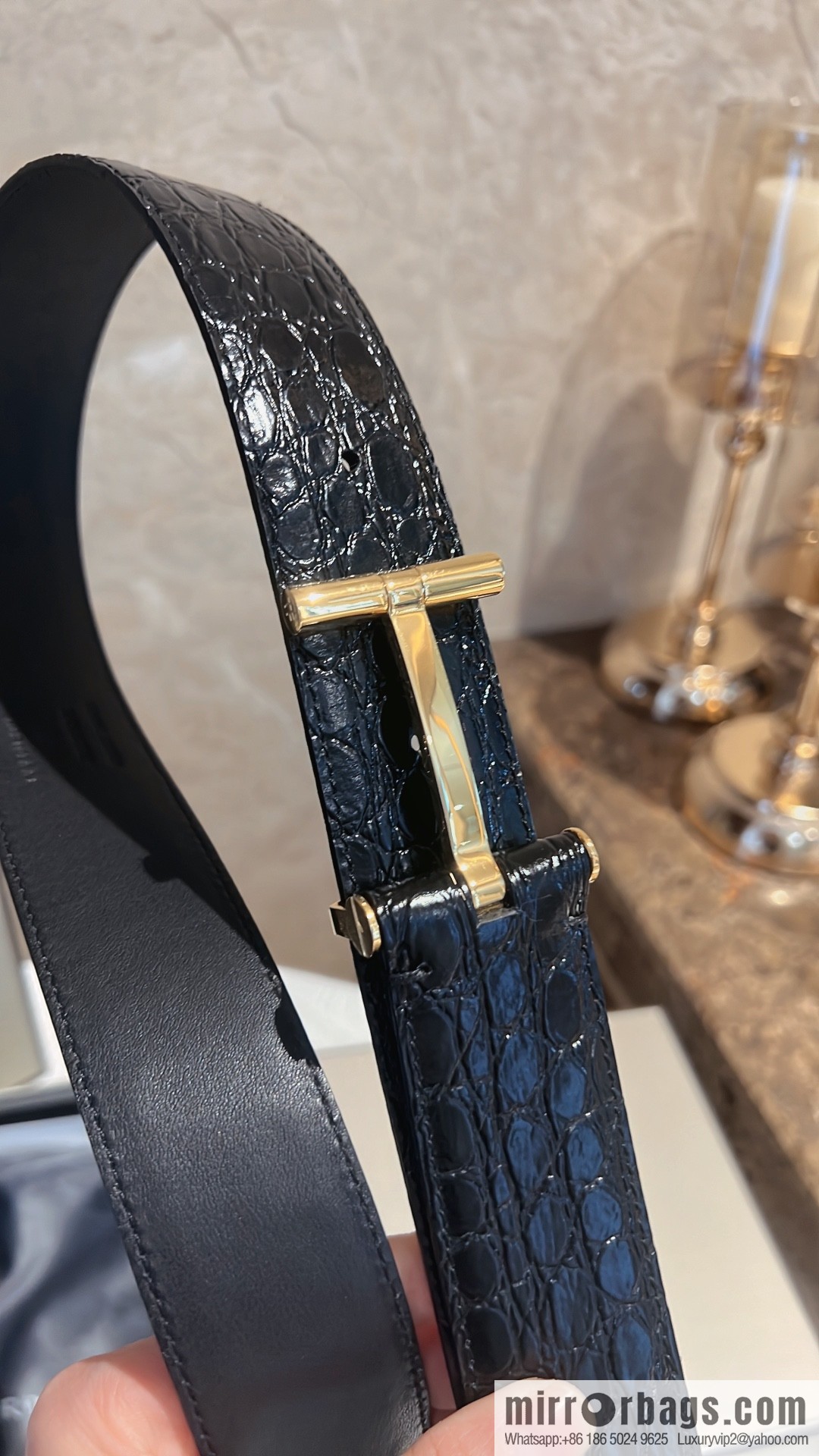 TOMFORD Tom Ford, Men's T-Buckle Double-Sided Belt 4.0cm