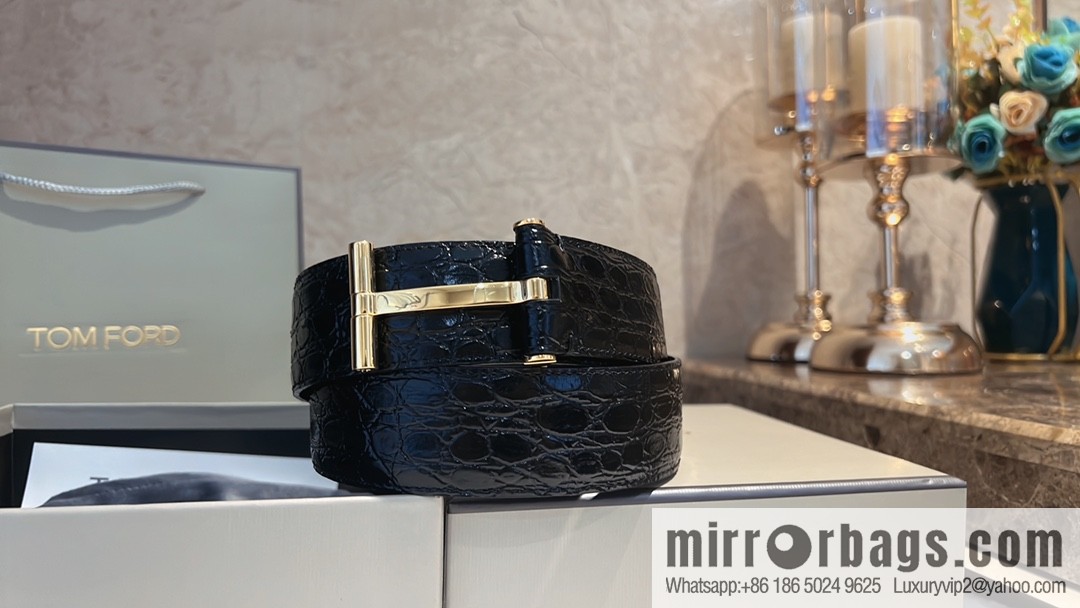 TOMFORD Tom Ford, Men's T-Buckle Double-Sided Belt 4.0cm