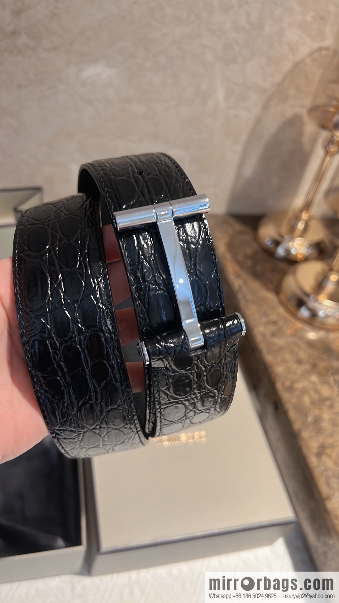 TOMFORD Tom Ford, Men's T-Buckle Double-Sided Belt 4.0cm