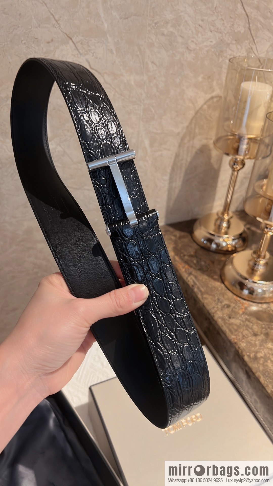 TOMFORD Tom Ford, Men's T-Buckle Double-Sided Belt 4.0cm