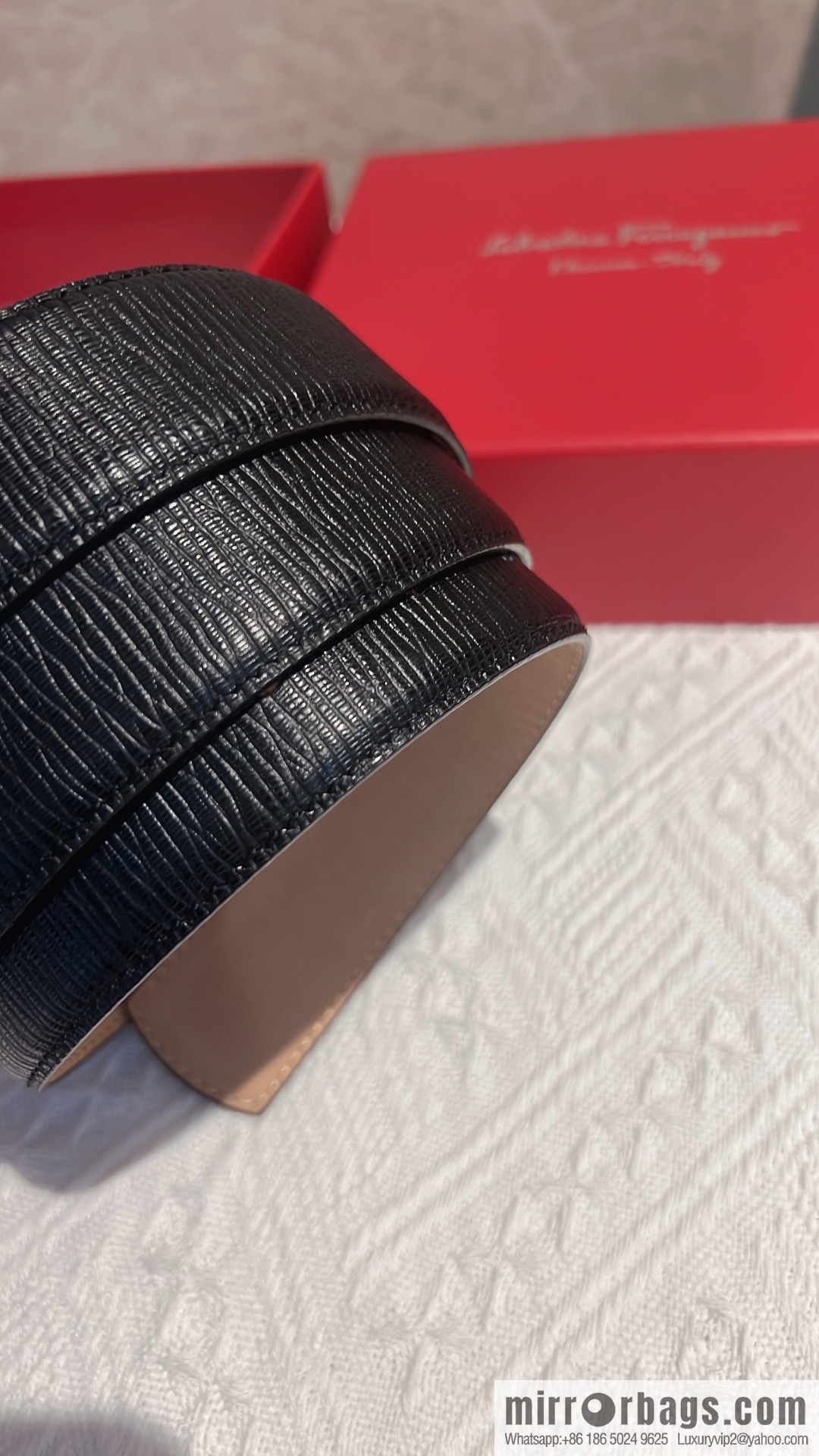 Ferragamo Ferragamo, first layer of cowhide with exquisite counter version retro metal buckle men's 3.5cm belt