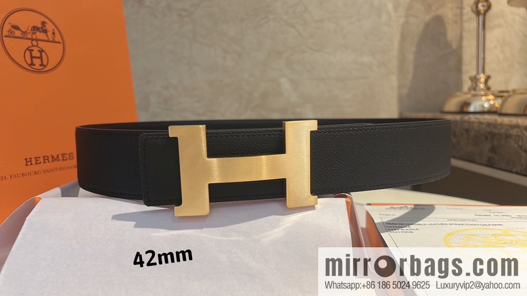 Hermes Hermes, men's belt gold silver solder joint metal buckle 42mm