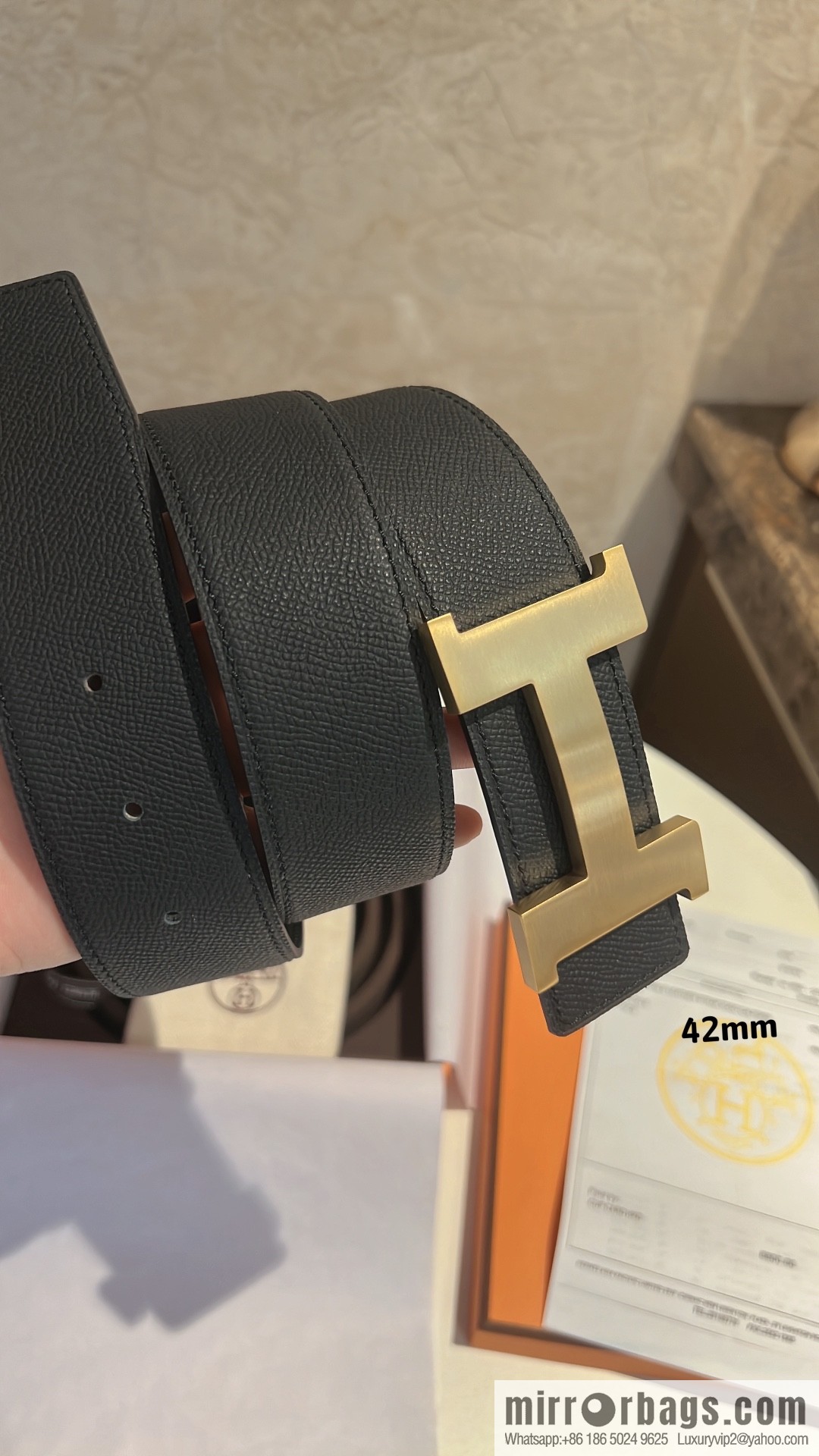 Hermes Hermes, men's belt gold silver solder joint metal buckle 42mm