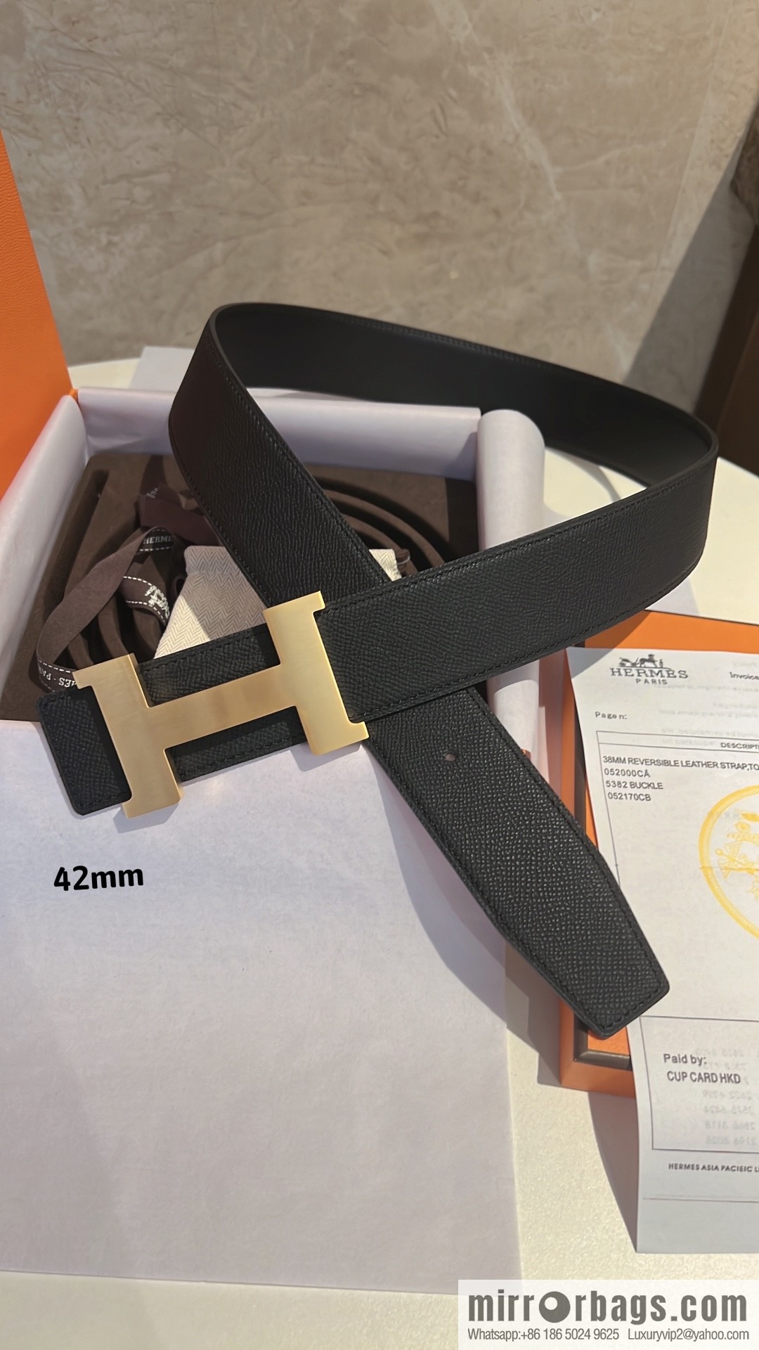 Hermes Hermes, men's belt gold silver solder joint metal buckle 42mm