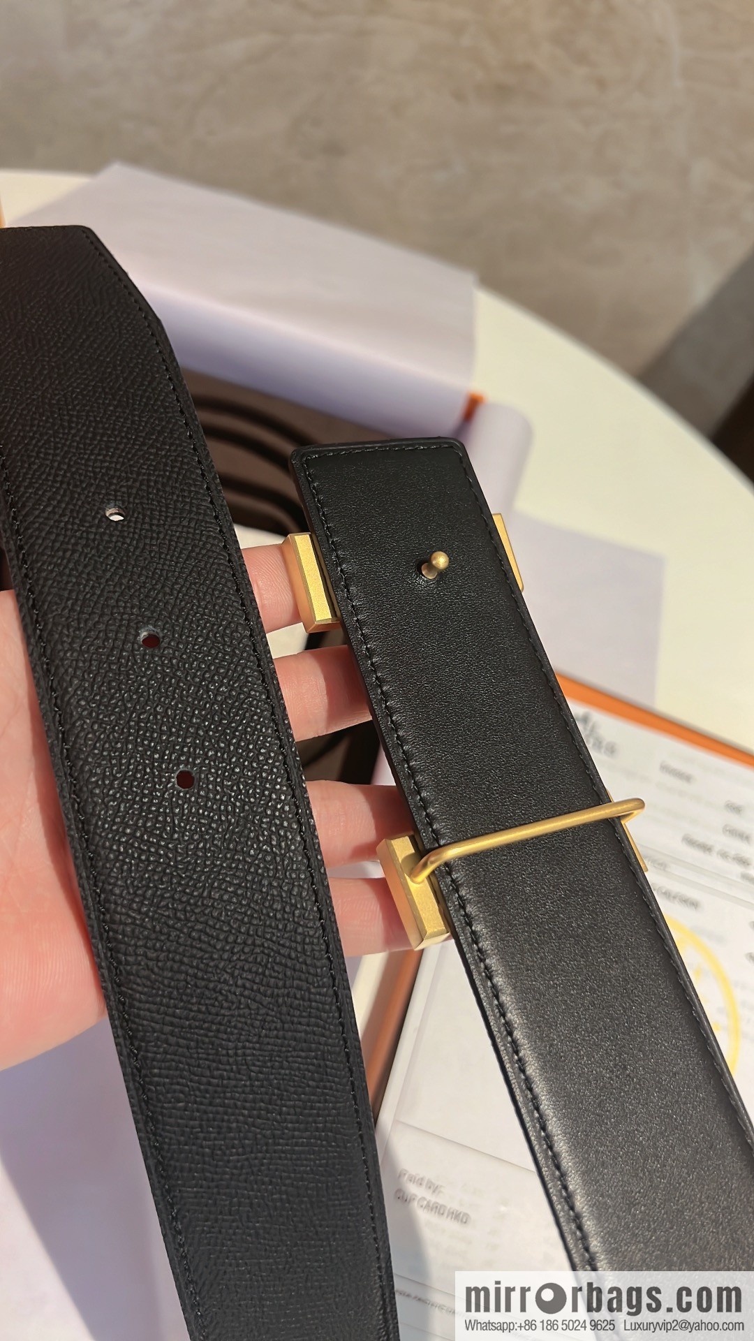 Hermes Hermes, men's belt gold silver solder joint metal buckle 42mm