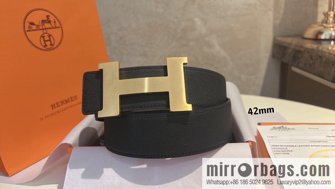 Hermes Hermes, men's belt gold silver solder joint metal buckle 42mm