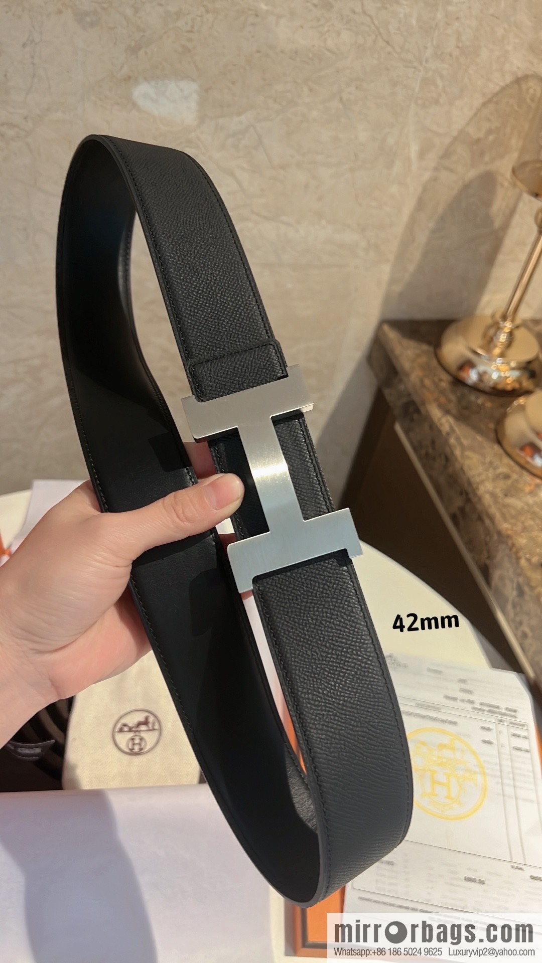 Hermes Hermes, men's belt gold silver solder joint metal buckle 42mm