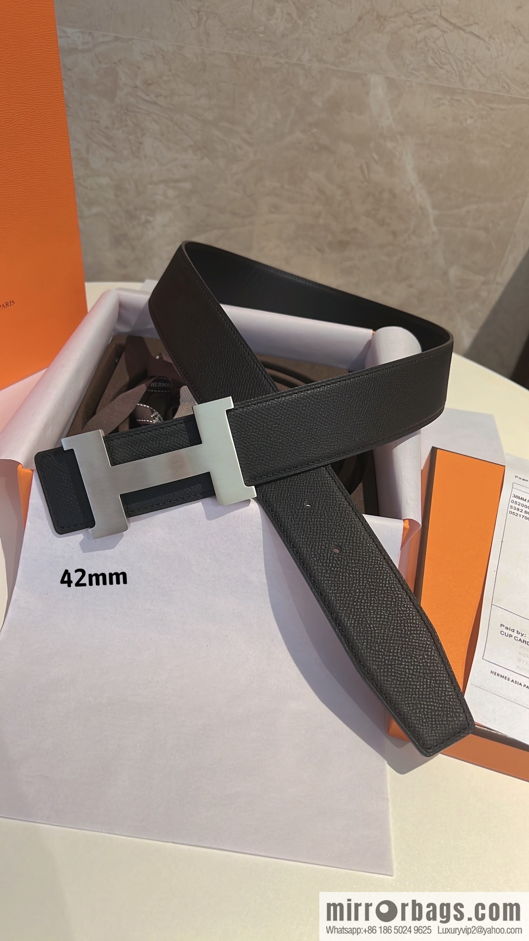 Hermes Hermes, men's belt gold silver solder joint metal buckle 42mm