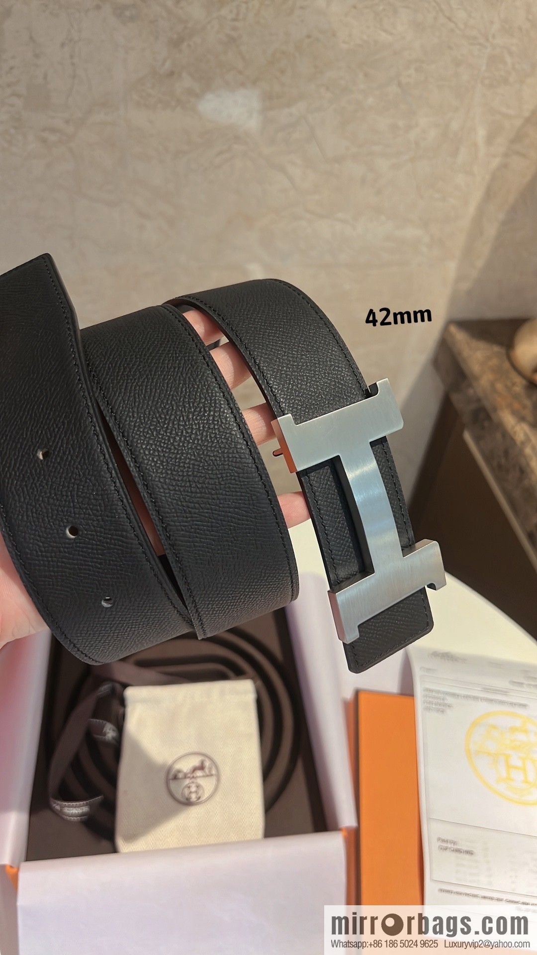 Hermes Hermes, men's belt gold silver solder joint metal buckle 42mm