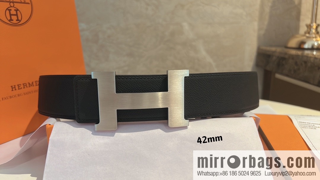 Hermes Hermes, men's belt gold silver solder joint metal buckle 42mm