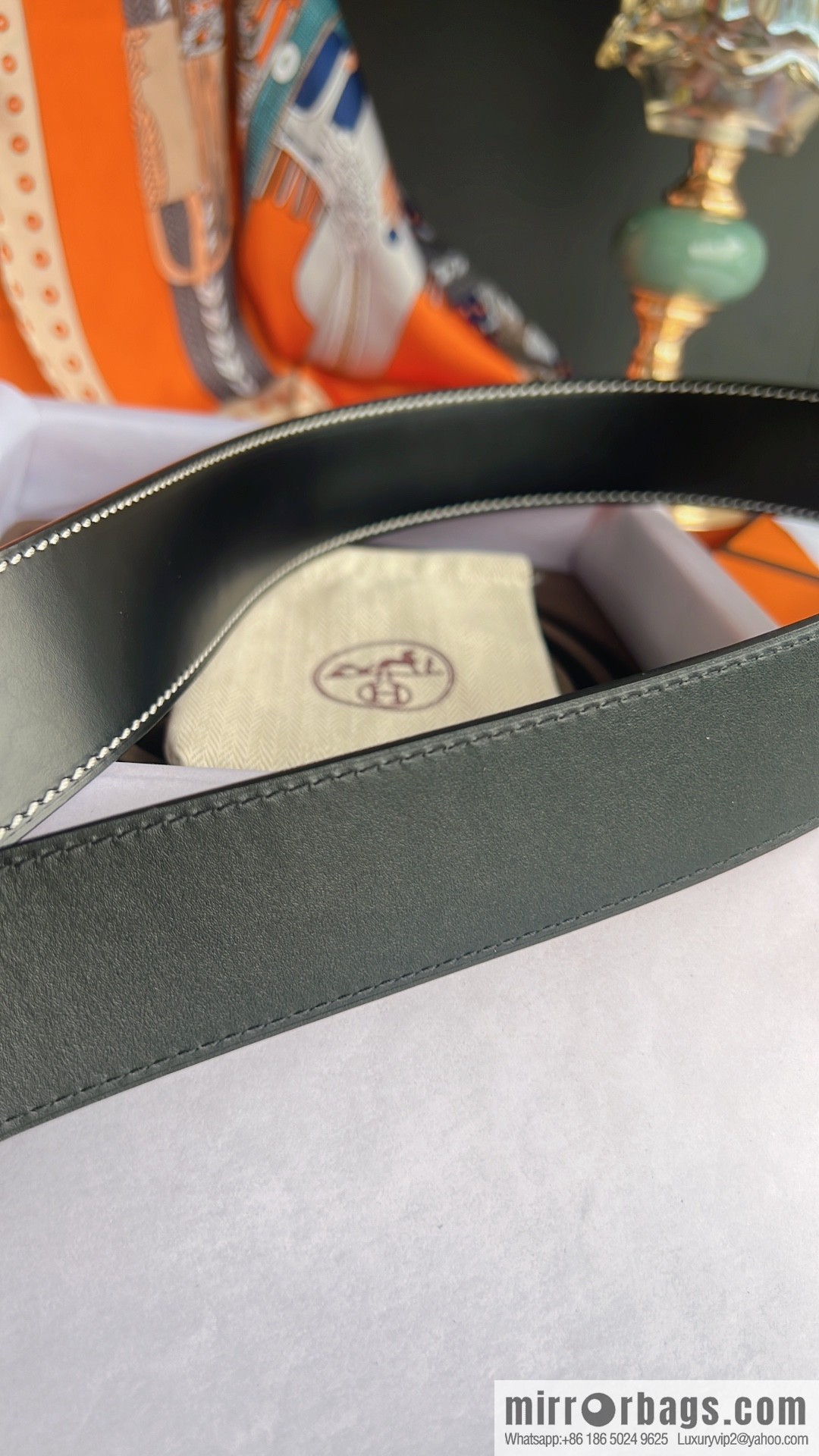 Hermes Hermes, using selected imported cowhide inlaid diamonds 3.8cm men's belt