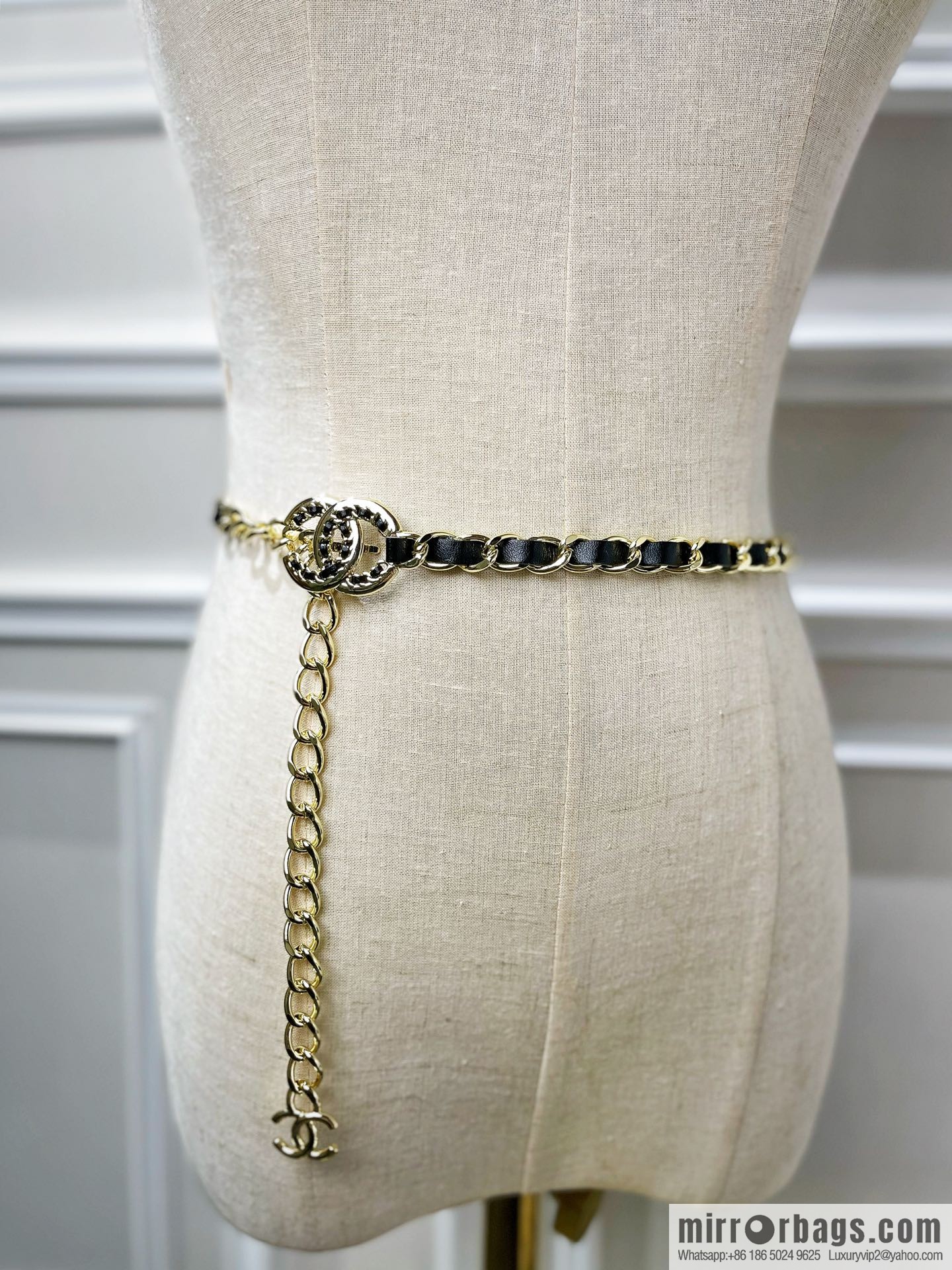 New ☑️ Chanel Double C Black Leather Rope Belt Waist Chain