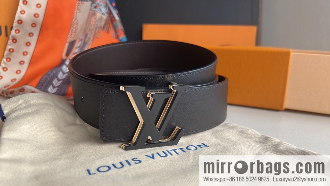 LV/Louis Vuitton, imported cowhide double-sided belt men 4.0cm