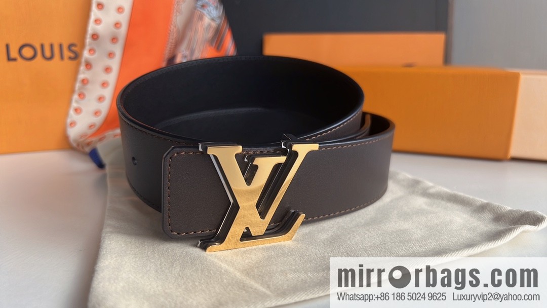LV/Louis Vuitton, imported cowhide double-sided belt men 4.0cm