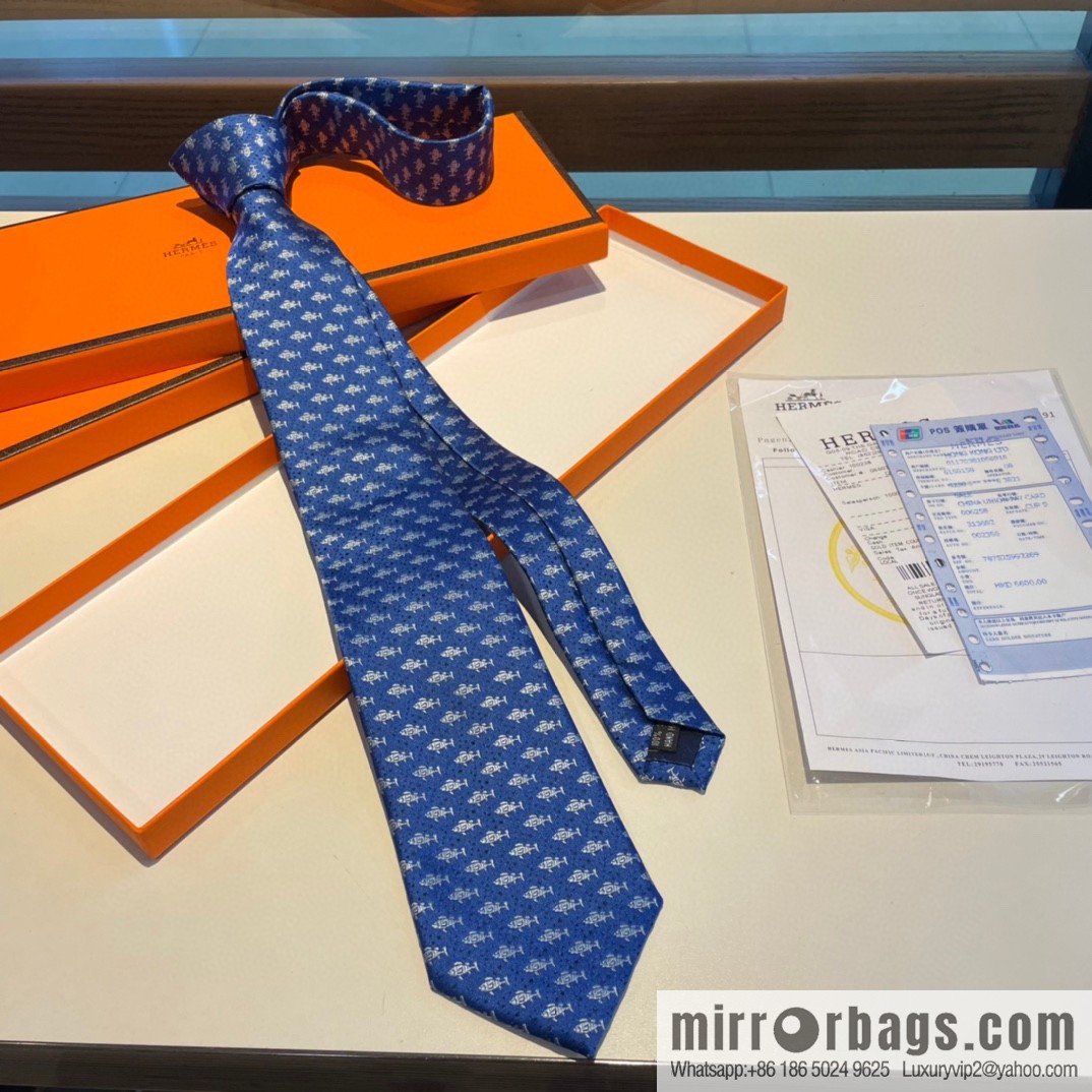 Hermes 100% Premium Twill Silk Men's Tie