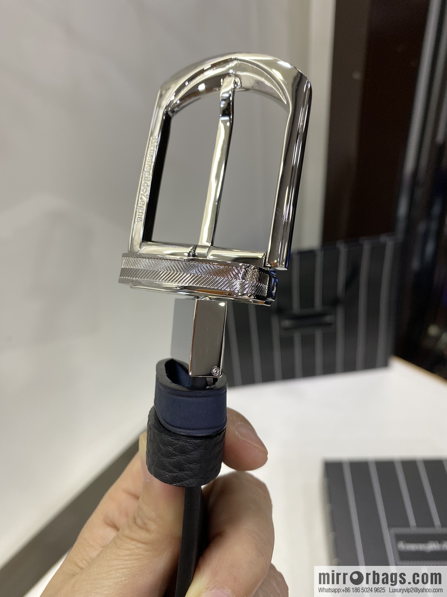 Ermengildo. Zein Zegna men's business leisure rotating pin buckle imported suede with cowhide belt 3.5cm