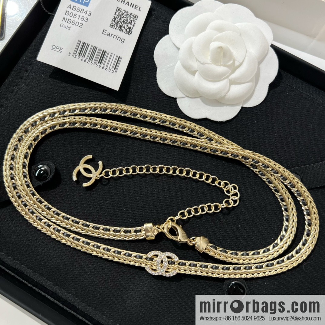 New ☑️ Chanel double c black leather rope waist chain