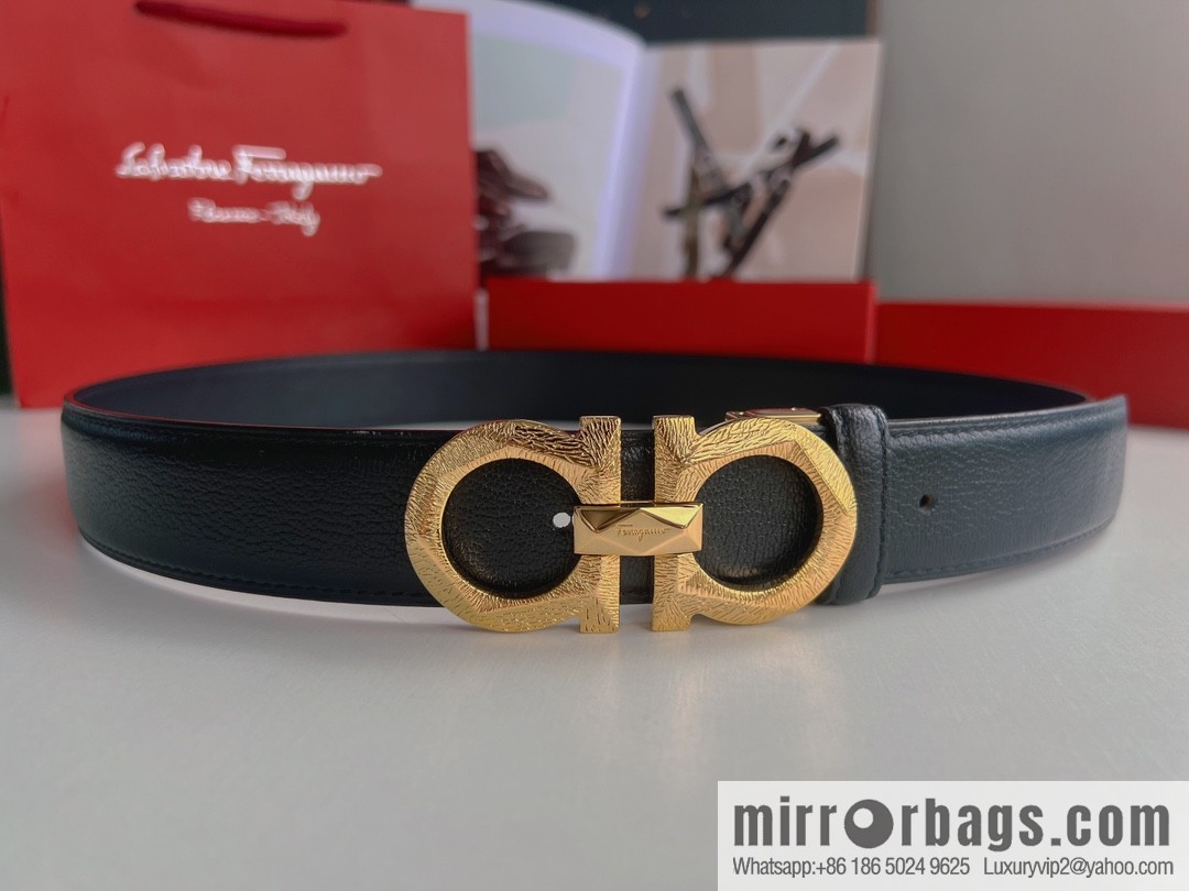 Ferragamo Ferragamo, a selection of high-quality materials for men's business 3.5cm belt