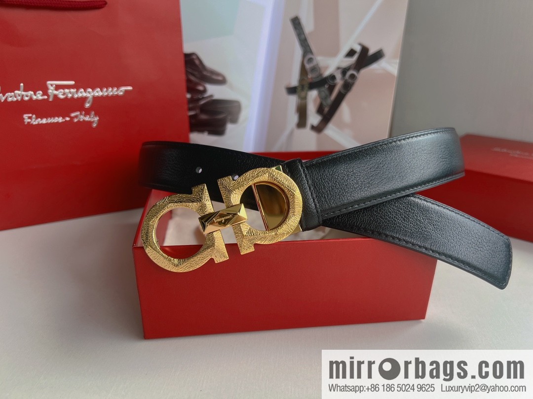 Ferragamo Ferragamo, a selection of high-quality materials for men's business 3.5cm belt