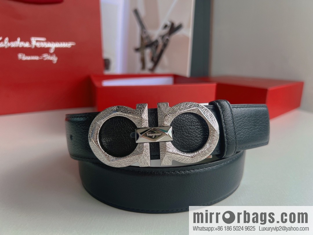 Ferragamo Ferragamo, a selection of high-quality materials for men's business 3.5cm belt