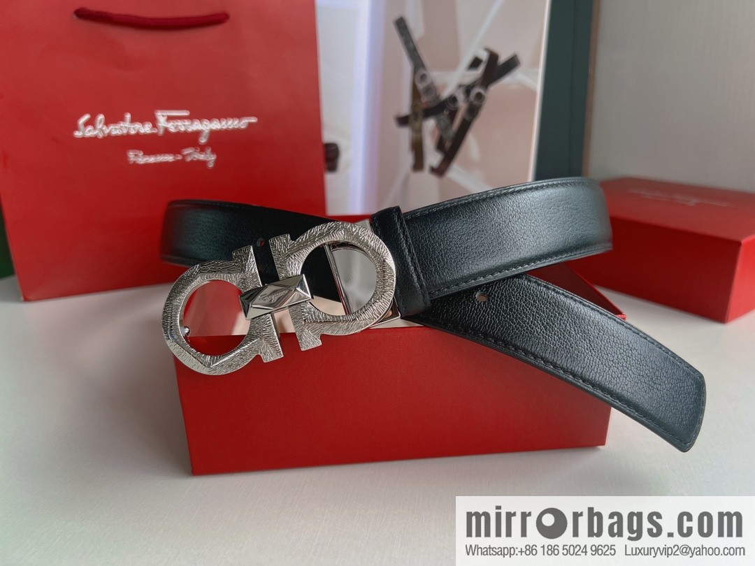 Ferragamo Ferragamo, a selection of high-quality materials for men's business 3.5cm belt