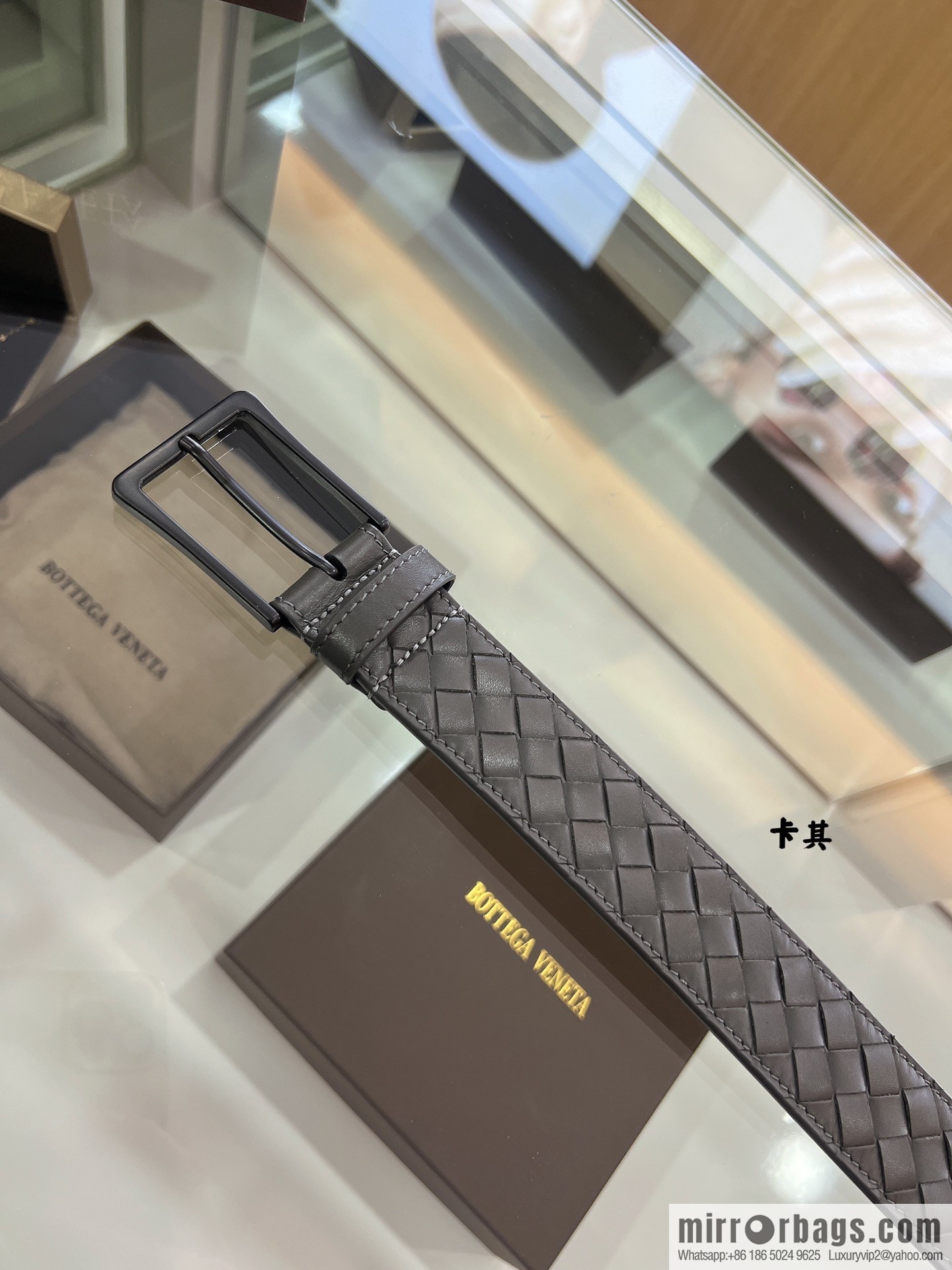 BV Baodiejia, hand-woven craft Seiko metal buckle men's 3.5cm belt