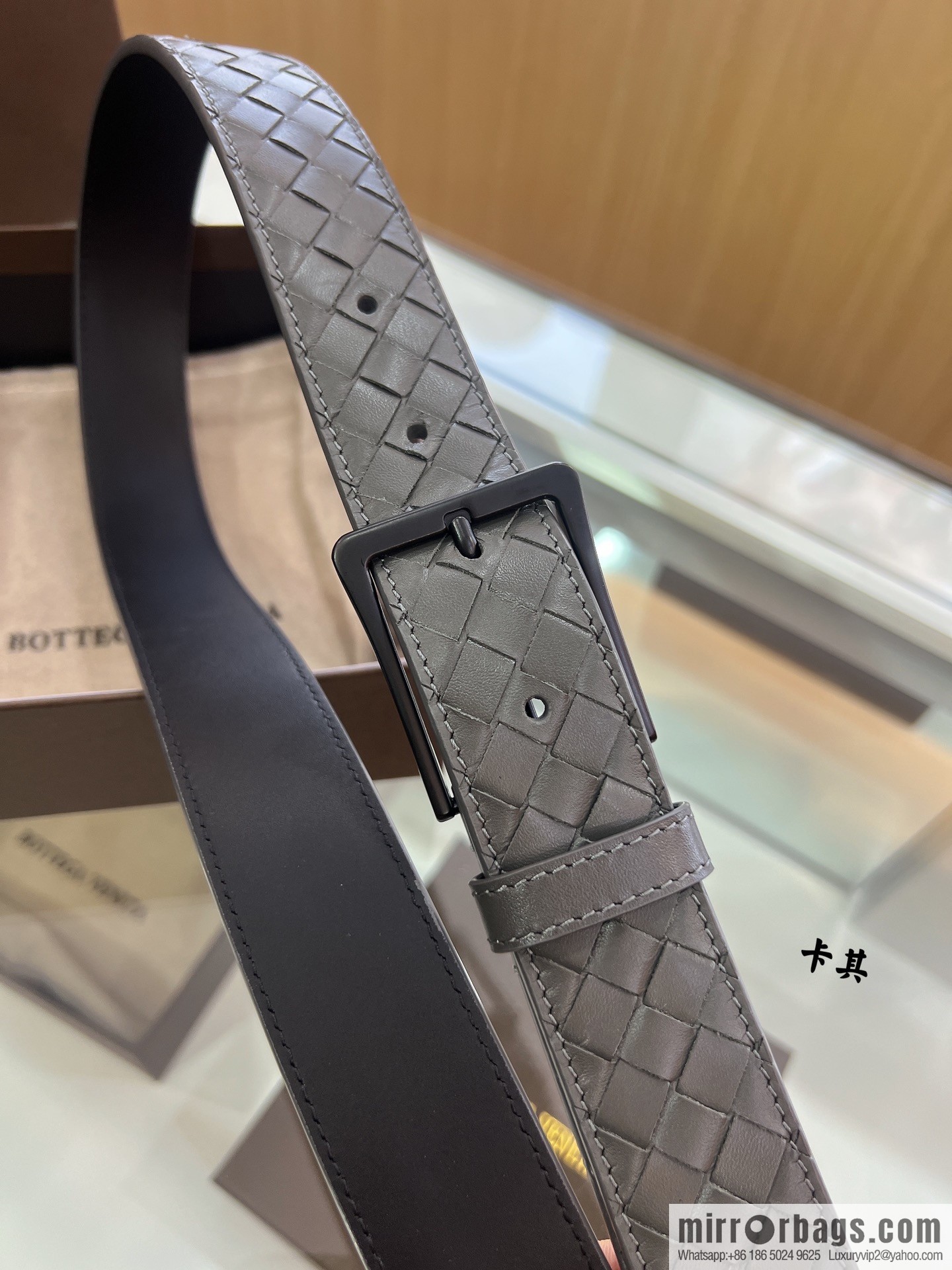 BV Baodiejia, hand-woven craft Seiko metal buckle men's 3.5cm belt