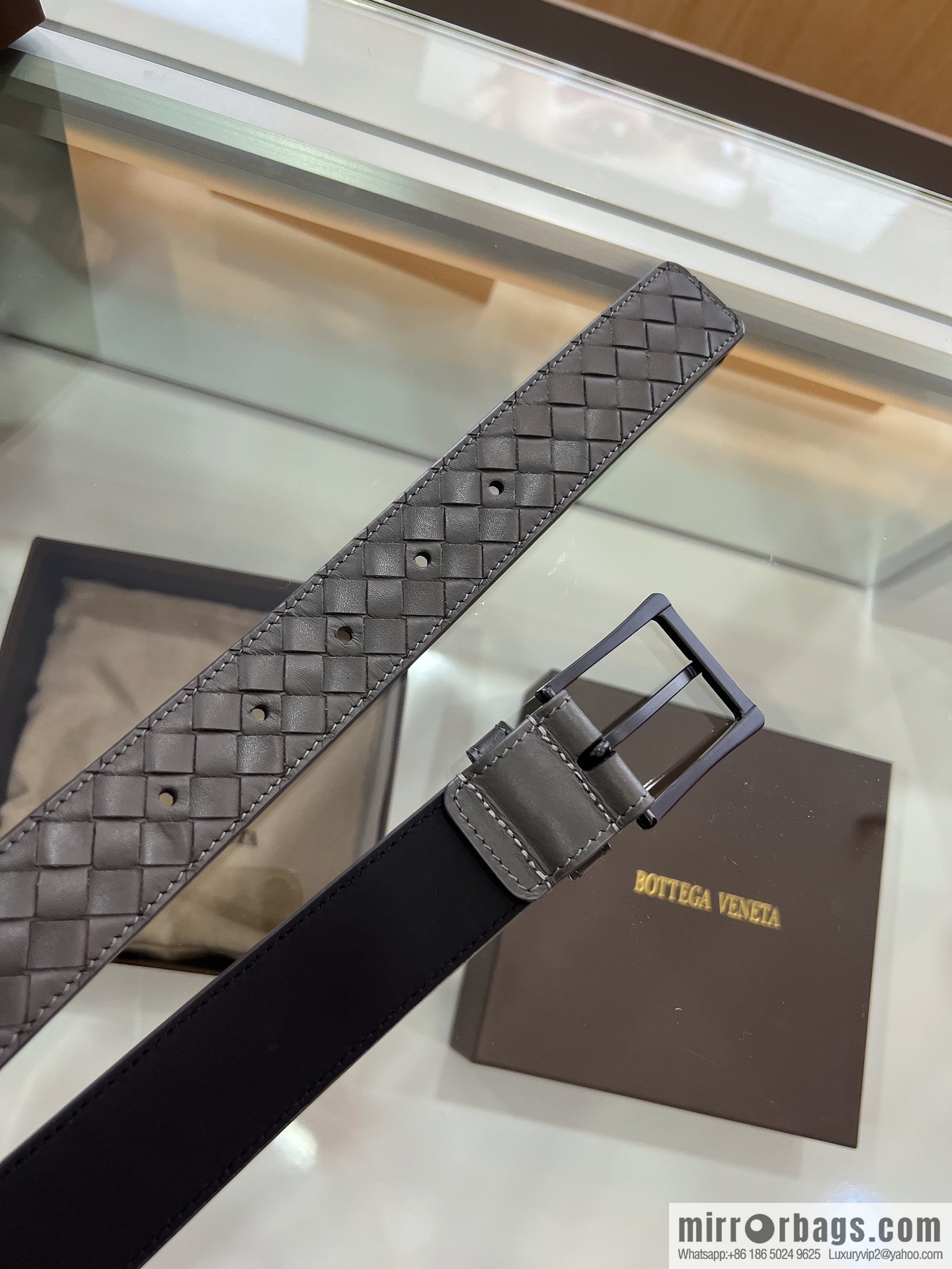 BV Baodiejia, hand-woven craft Seiko metal buckle men's 3.5cm belt