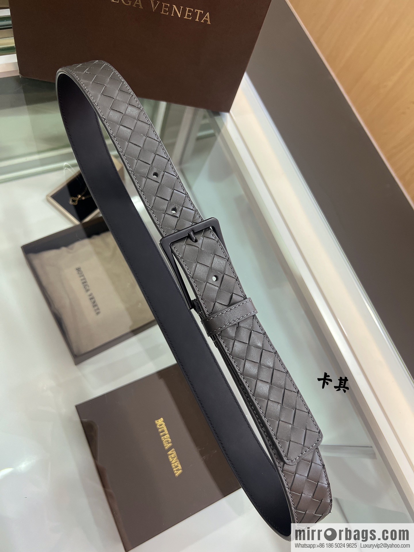 BV Baodiejia, hand-woven craft Seiko metal buckle men's 3.5cm belt