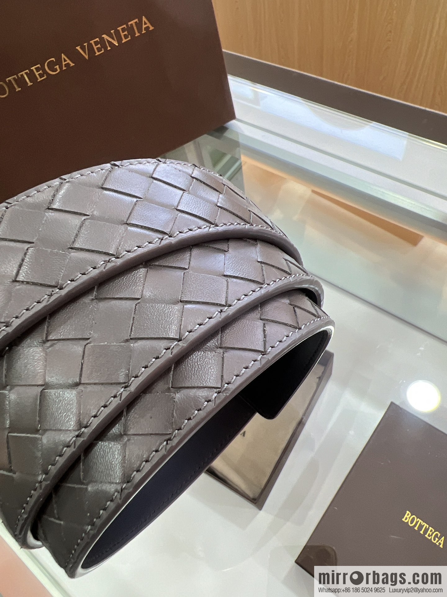 BV Baodiejia, hand-woven craft Seiko metal buckle men's 3.5cm belt