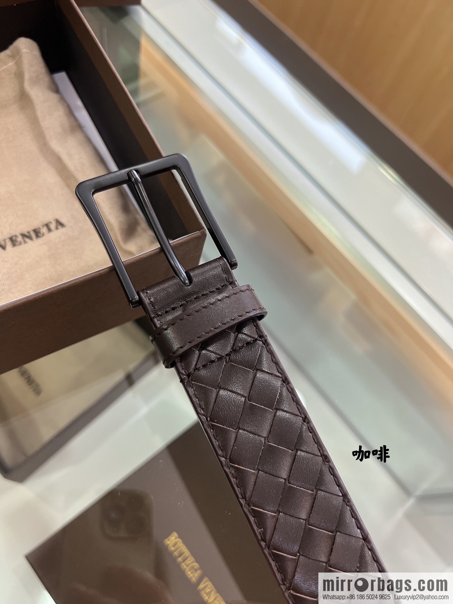 BV Baodiejia, hand-woven craft Seiko metal buckle men's 3.5cm belt