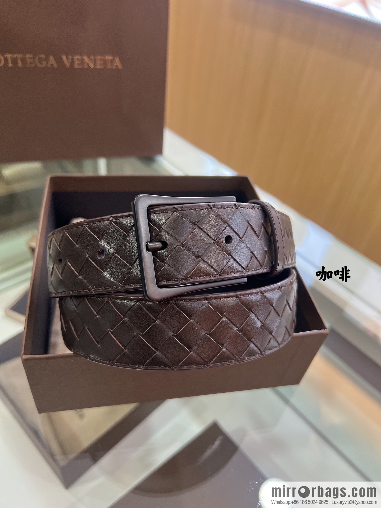 BV Baodiejia, hand-woven craft Seiko metal buckle men's 3.5cm belt