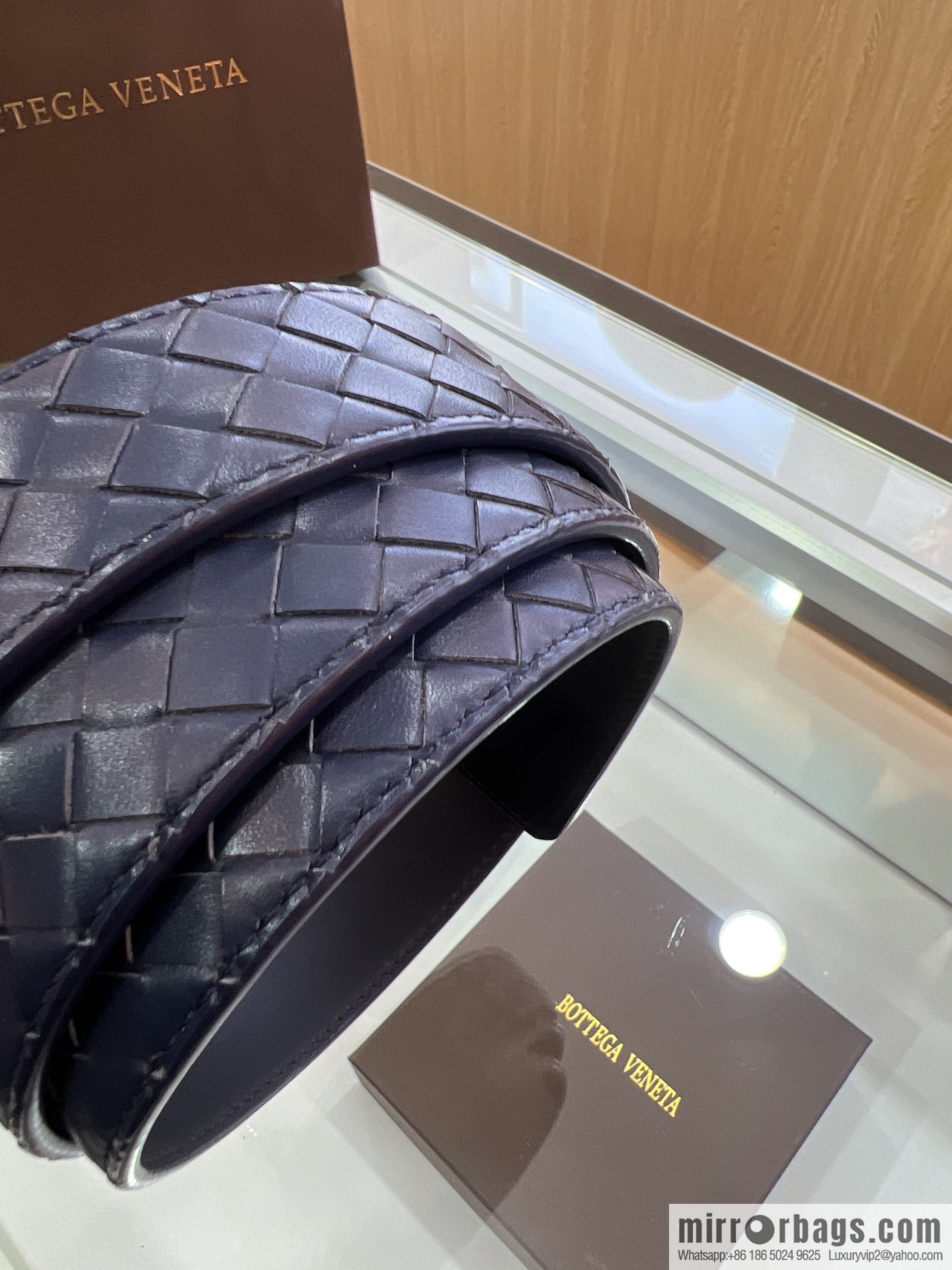 BV Baodiejia, hand-woven craft Seiko metal buckle men's 3.5cm belt