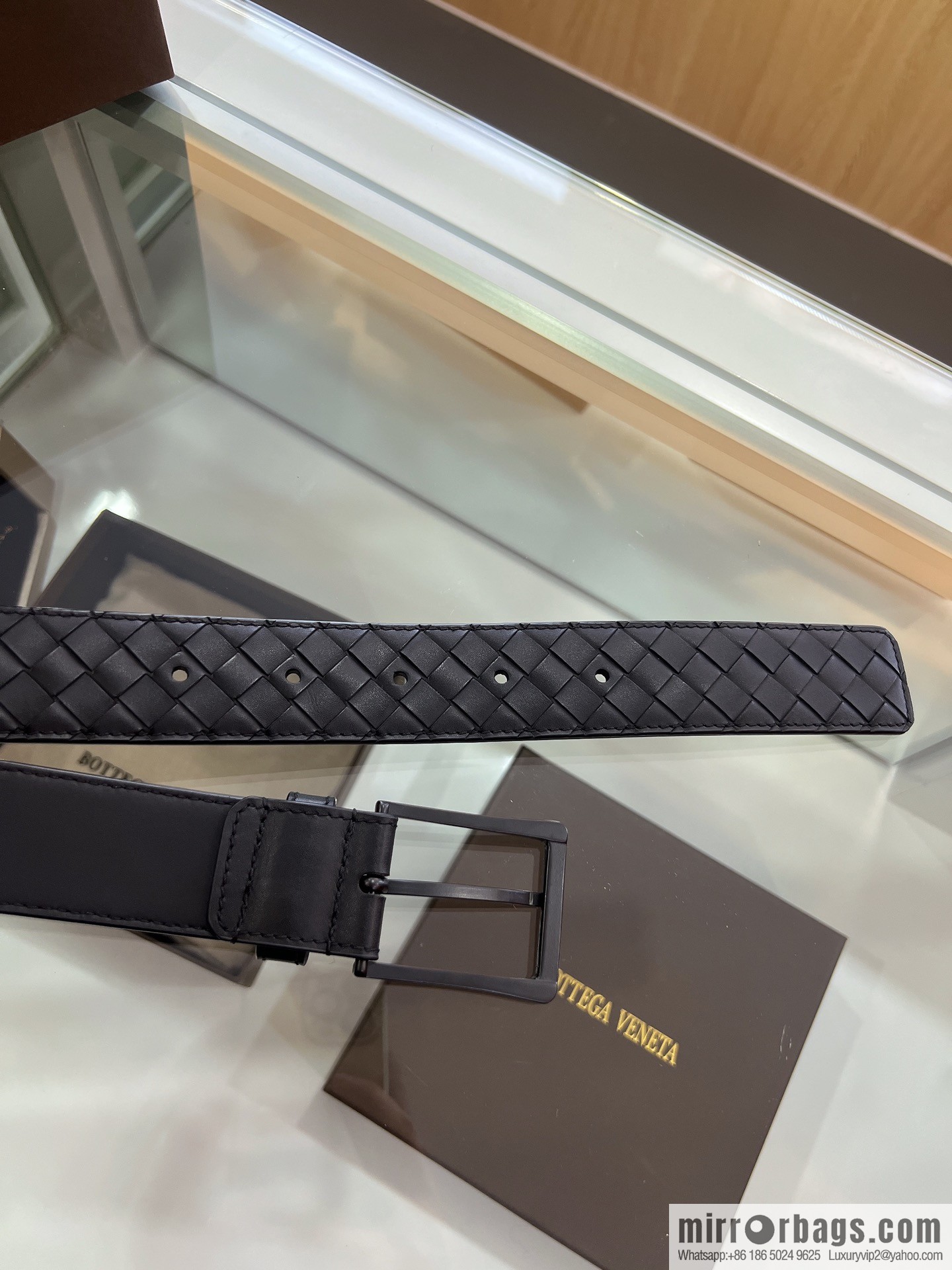 BV Baodiejia, hand-woven craft Seiko metal buckle men's 3.5cm belt