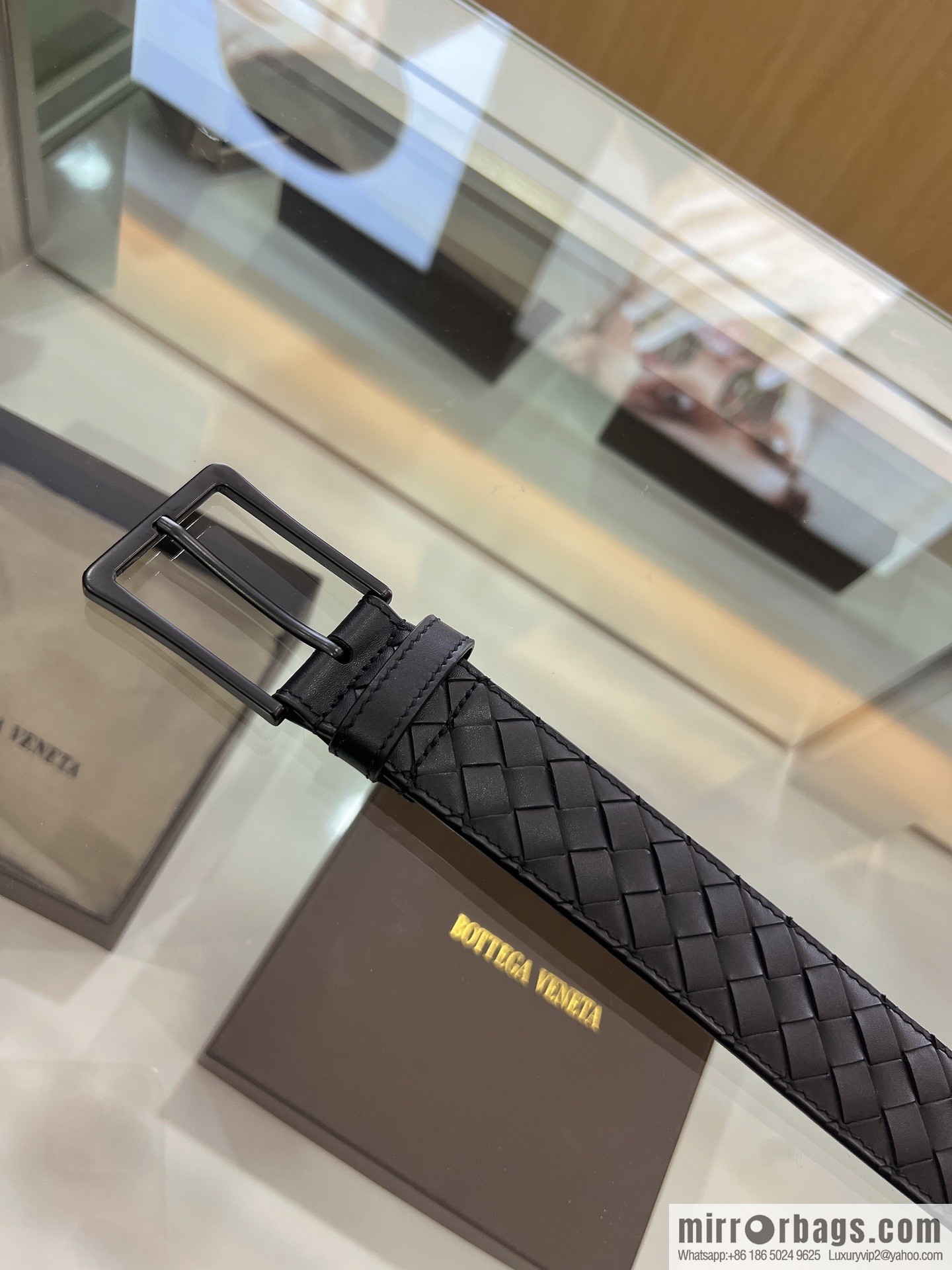 BV Baodiejia, hand-woven craft Seiko metal buckle men's 3.5cm belt